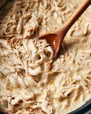 Creamy Crockpot Chicken Tacos with Rotel
