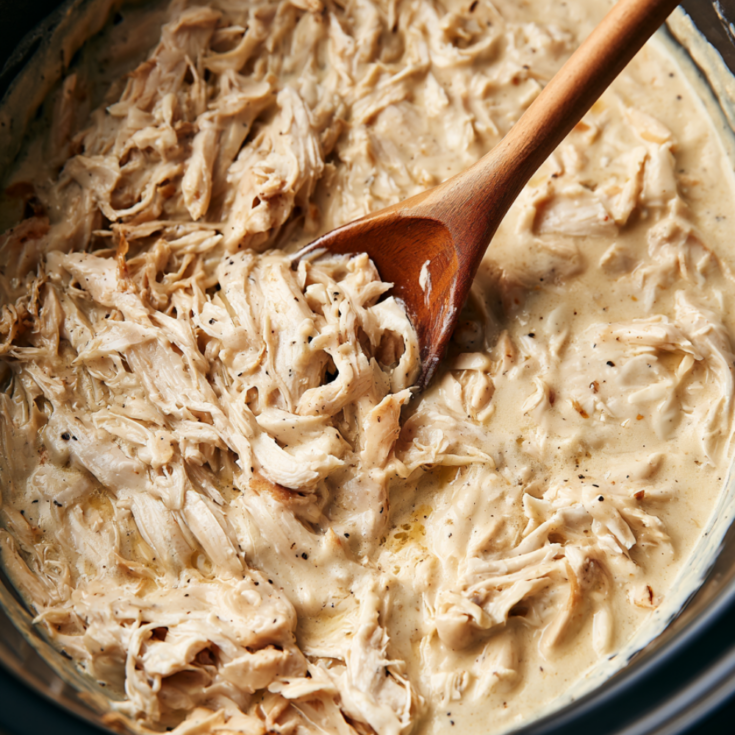 Creamy Crockpot Chicken Tacos with Rotel