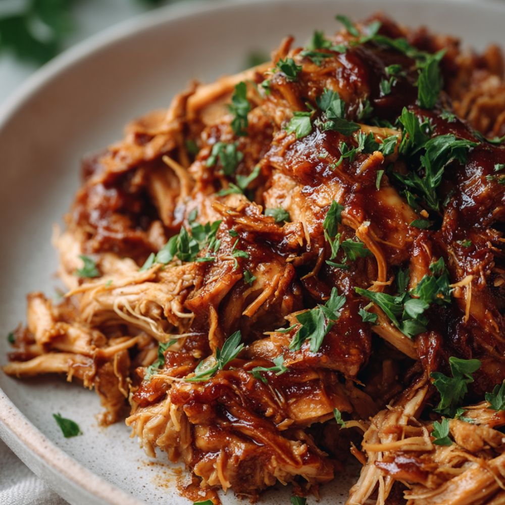 Crockpot BBQ Pulled Chicken-dinner