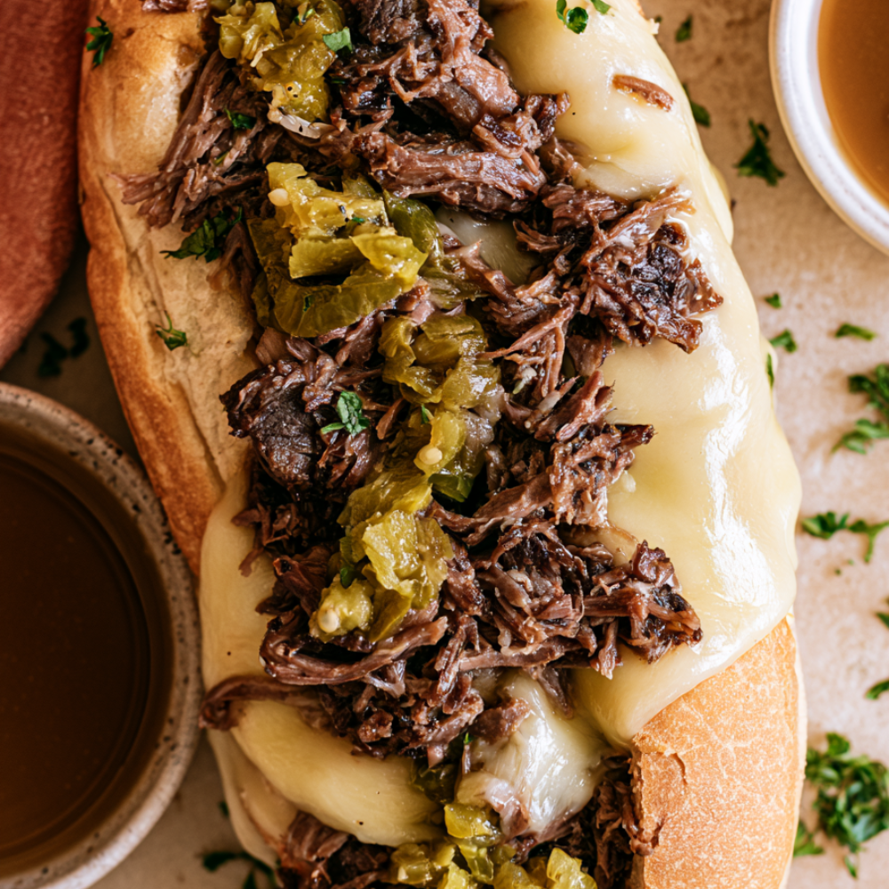 Crockpot Italian Beef sandwich