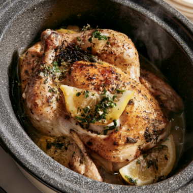 Crockpot Lemon Herb Whole Chicken