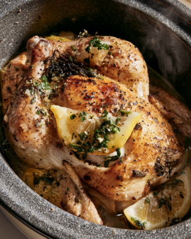 Crockpot Lemon Herb Whole Chicken