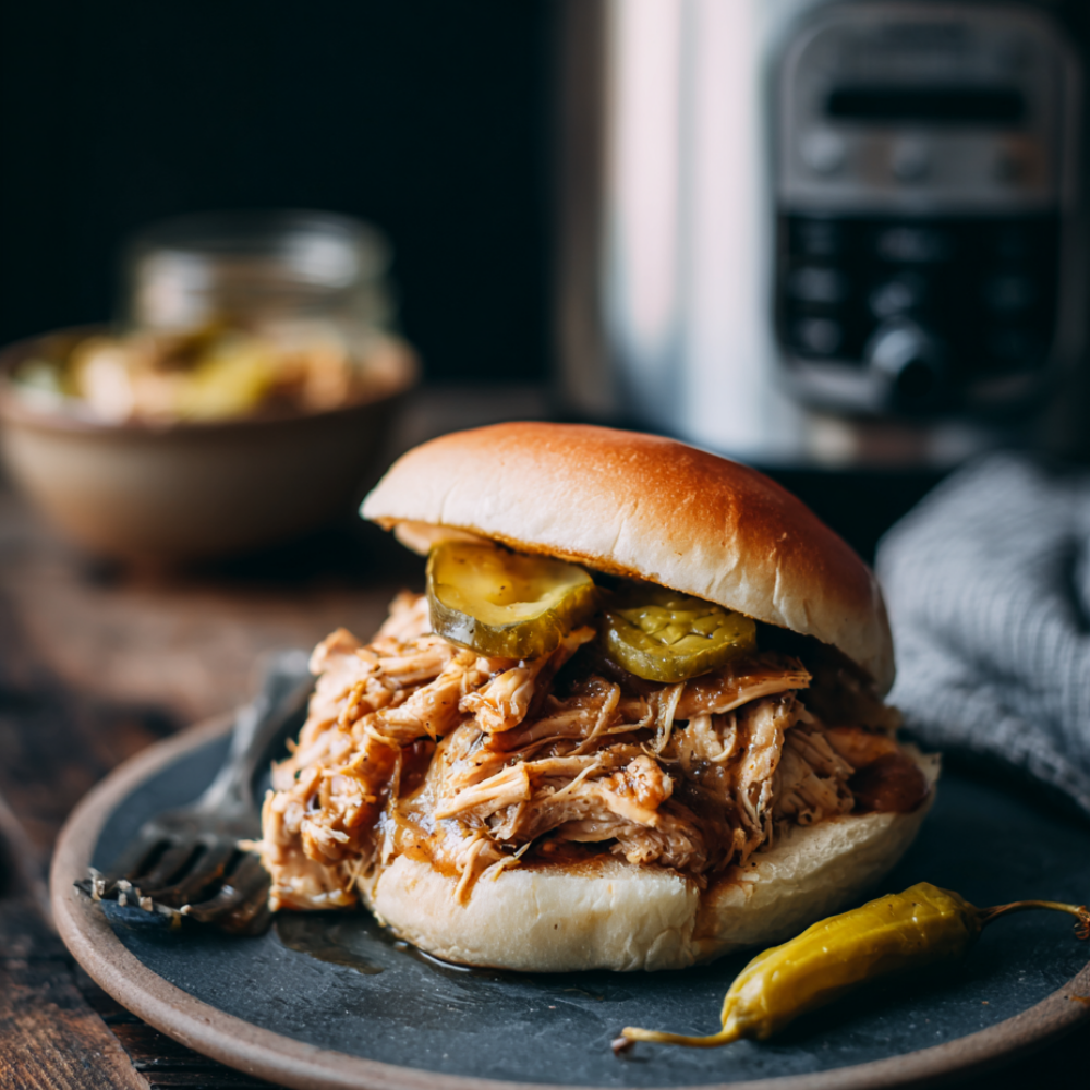 Crockpot Mississippi Chicken-sandwich