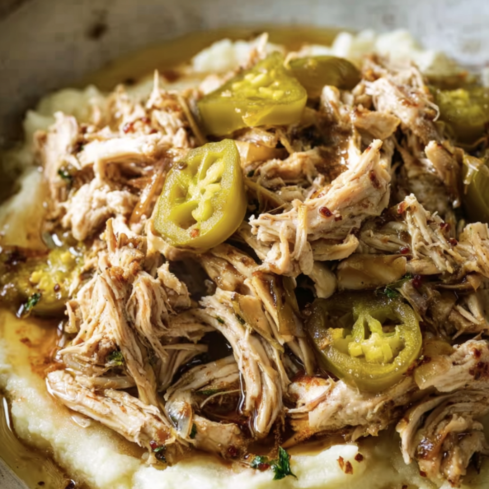 Crockpot Mississippi Chicken-served