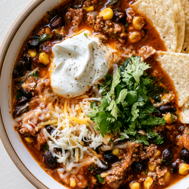 Crockpot Taco Soup-bowl