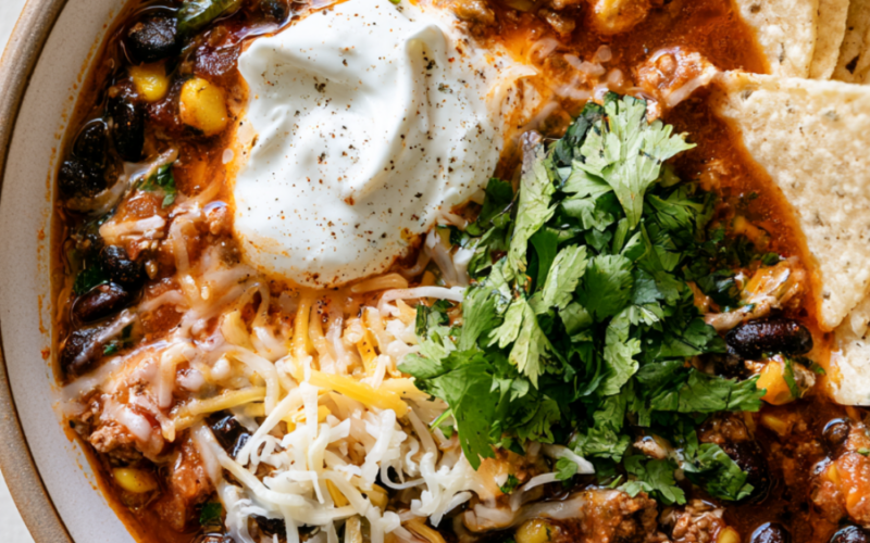 Crockpot Taco Soup-bowl