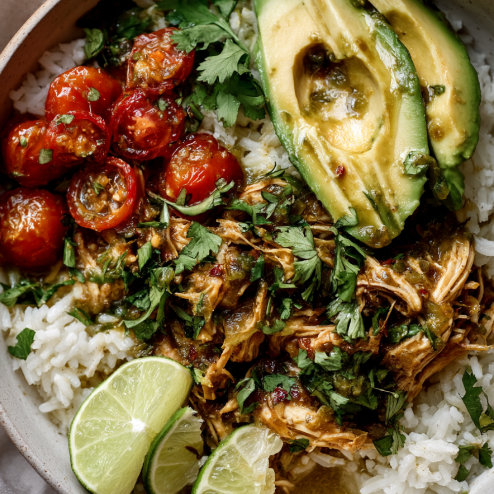 Salsa Verde Chicken Crockpot-bowl