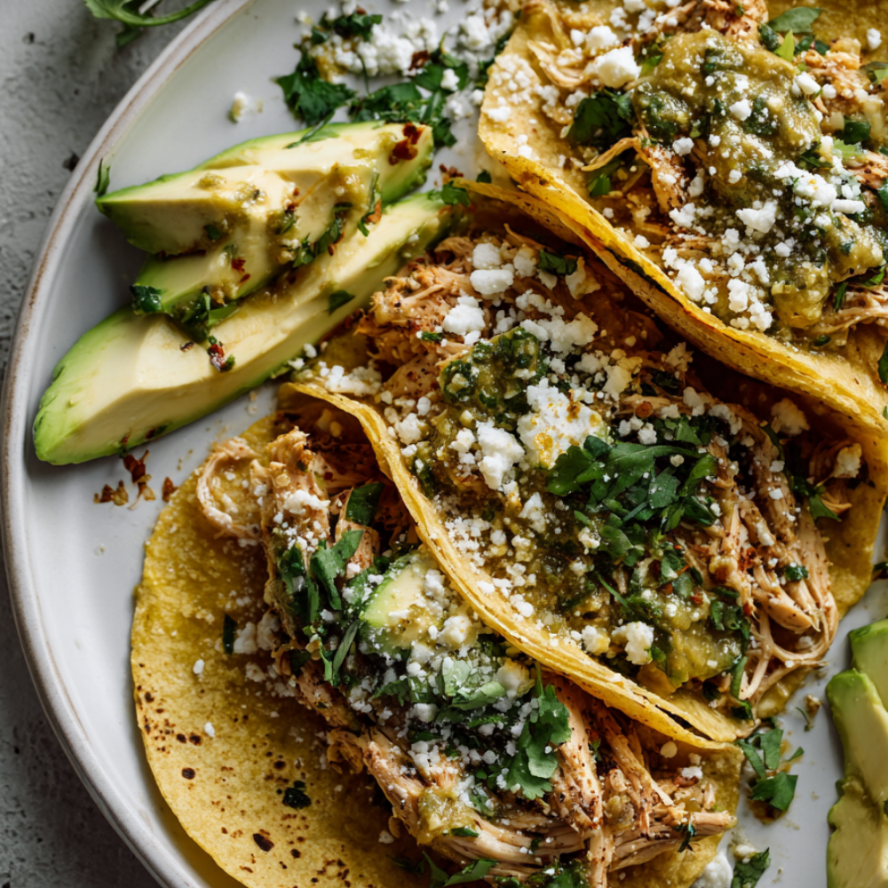 Salsa Verde Chicken Crockpot-tacos