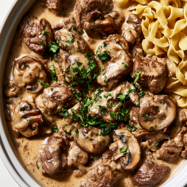 beef stroganoff crockpot