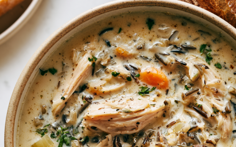 chicken wild rice soup crockpot