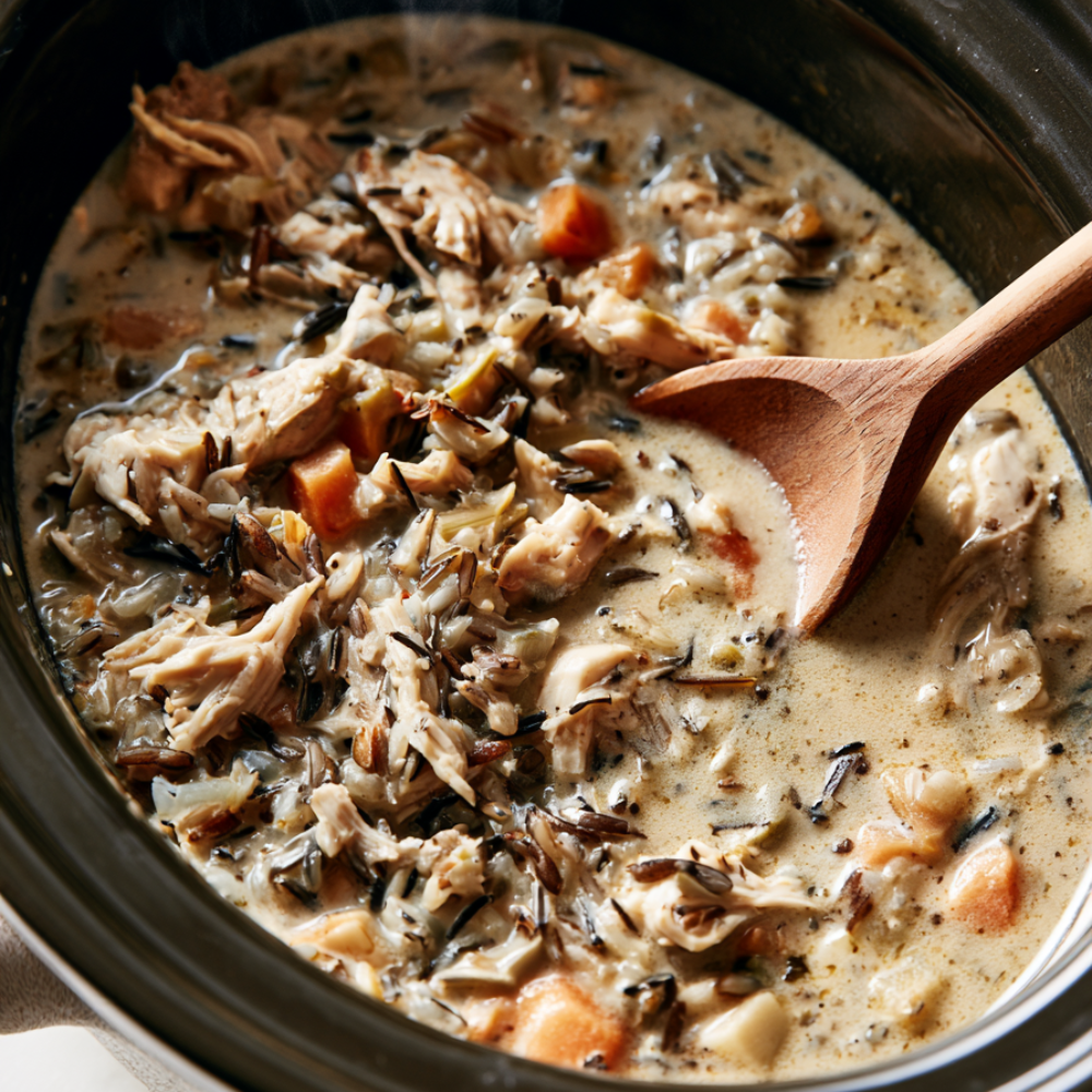 chicken wild rice soup crockpot