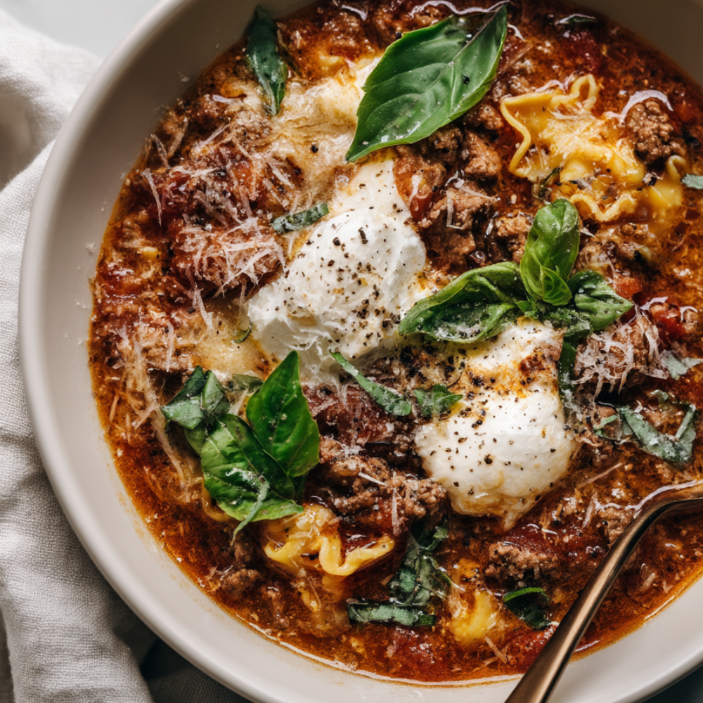 crockpot lasagna soup recipe-serving