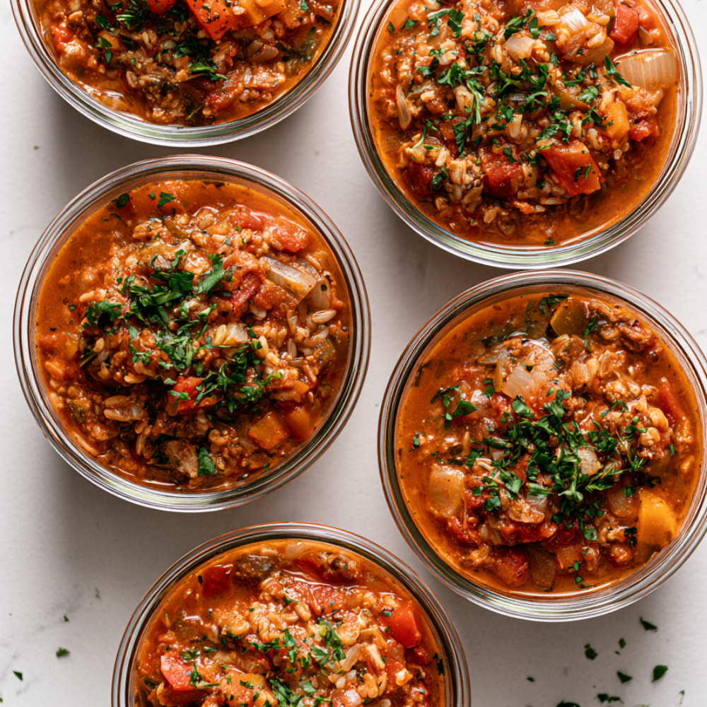 crockpot stuffed pepper soup -meal prep
