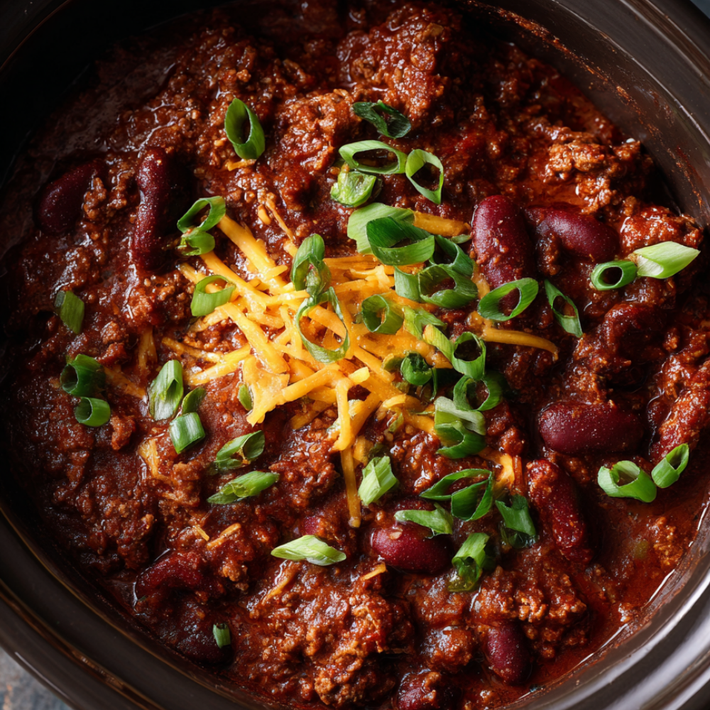 1. Crockpot Beef Chili