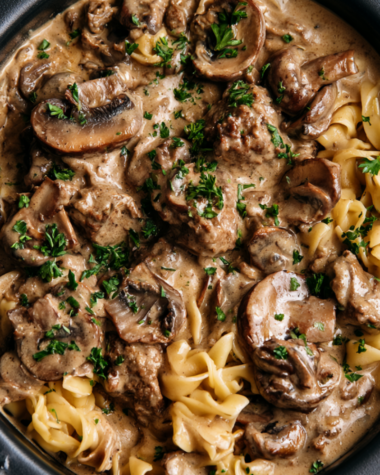 4. Crockpot Ground Beef Stroganoff