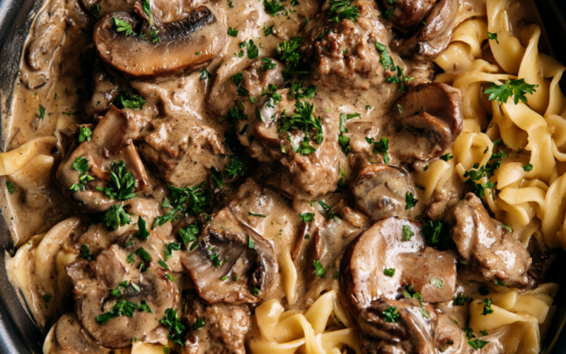 4. Crockpot Ground Beef Stroganoff