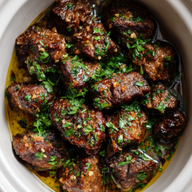 9. Slow Cooker Garlic Butter Beef Bites