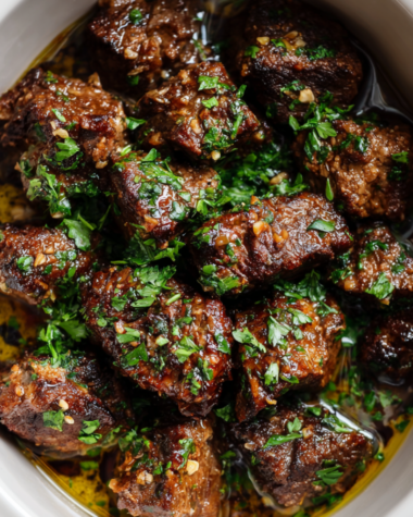 9. Slow Cooker Garlic Butter Beef Bites