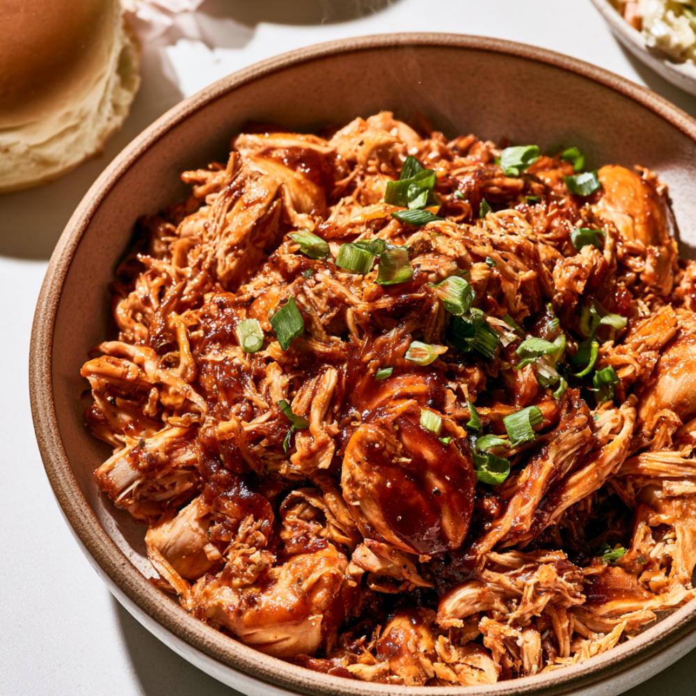 BBQ Chicken Crockpot-served