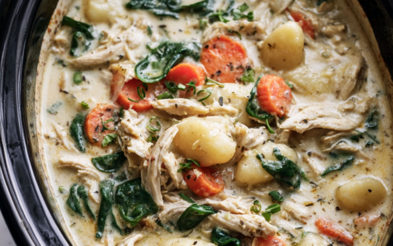 Creamy Crockpot Chicken Gnocchi Soup