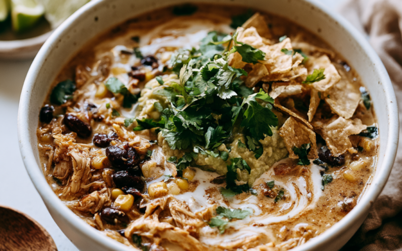 Creamy Crockpot Chicken Taco Soup Serving Suggestions