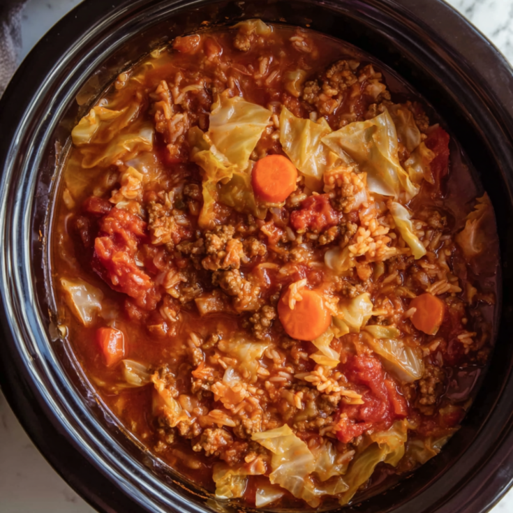 Crockpot Cabbage Soup (Unstuffed Cabbage Roll Soup)-slow cooker
