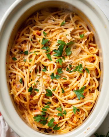 Crockpot Chicken Spaghetti