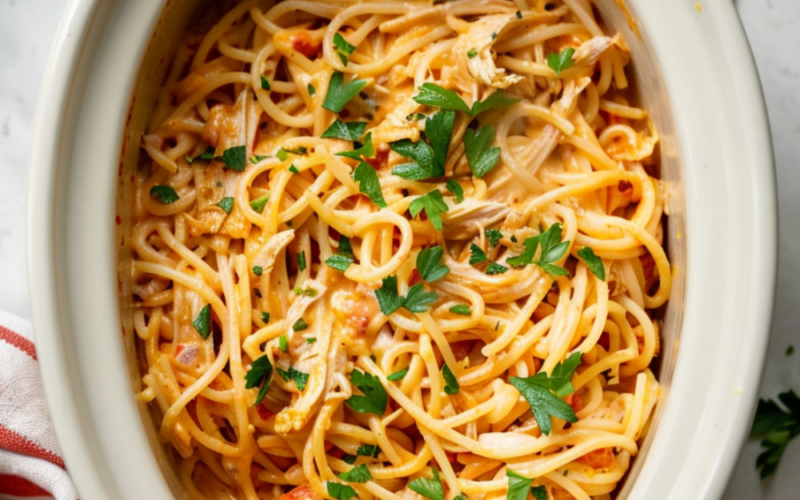 Crockpot Chicken Spaghetti