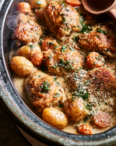 Crockpot Chicken and Potatoes closeup