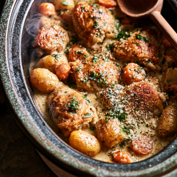 Crockpot Chicken and Potatoes closeup