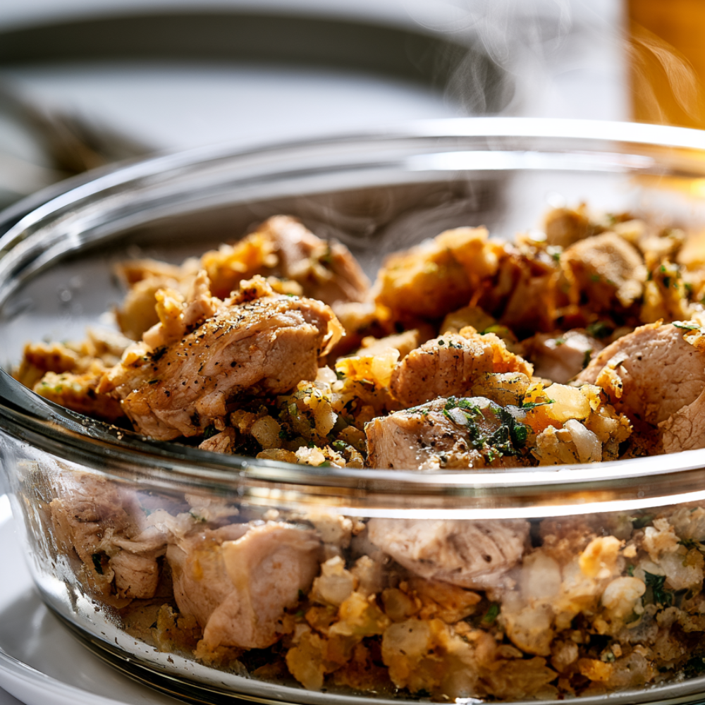 Crockpot Chicken and Stuffing-closeup