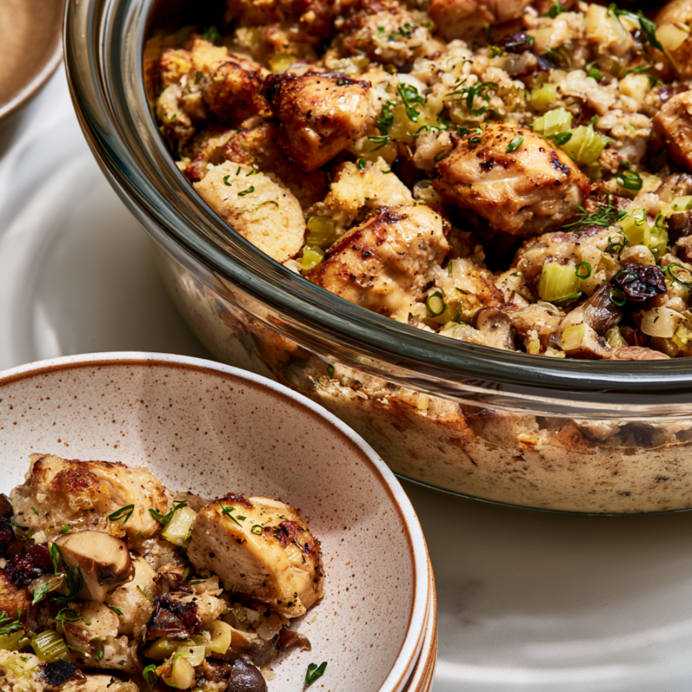 Crockpot Chicken and Stuffing-serving