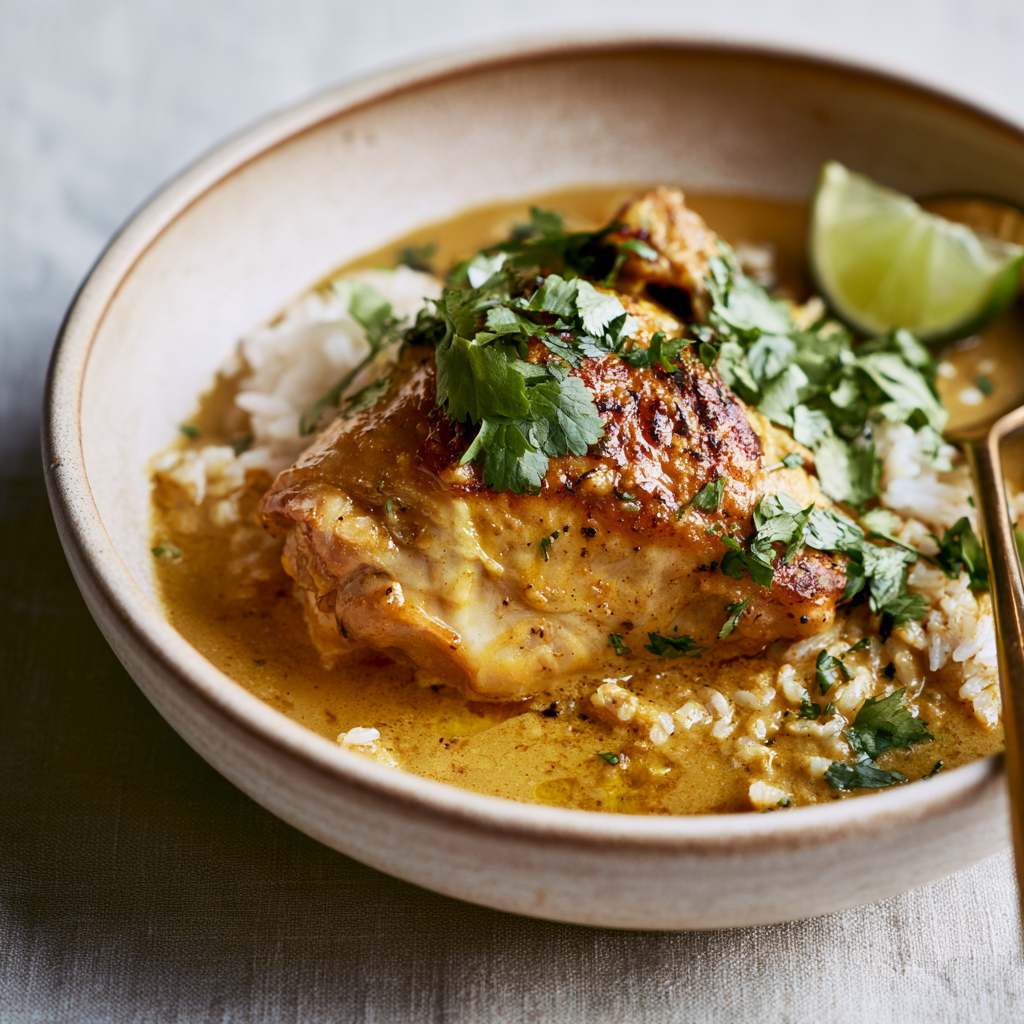 Crockpot Coconut Curry Chicken Thighs serving suggestions