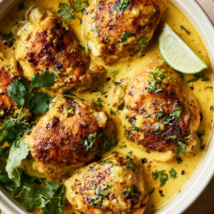 Crockpot Coconut Curry Chicken Thighs - slow cooker