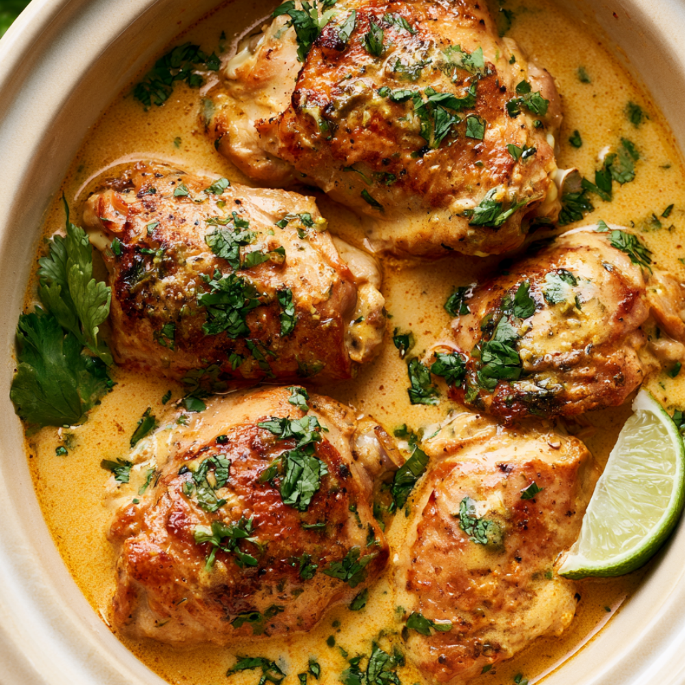 Crockpot Coconut Curry Chicken Thighs
