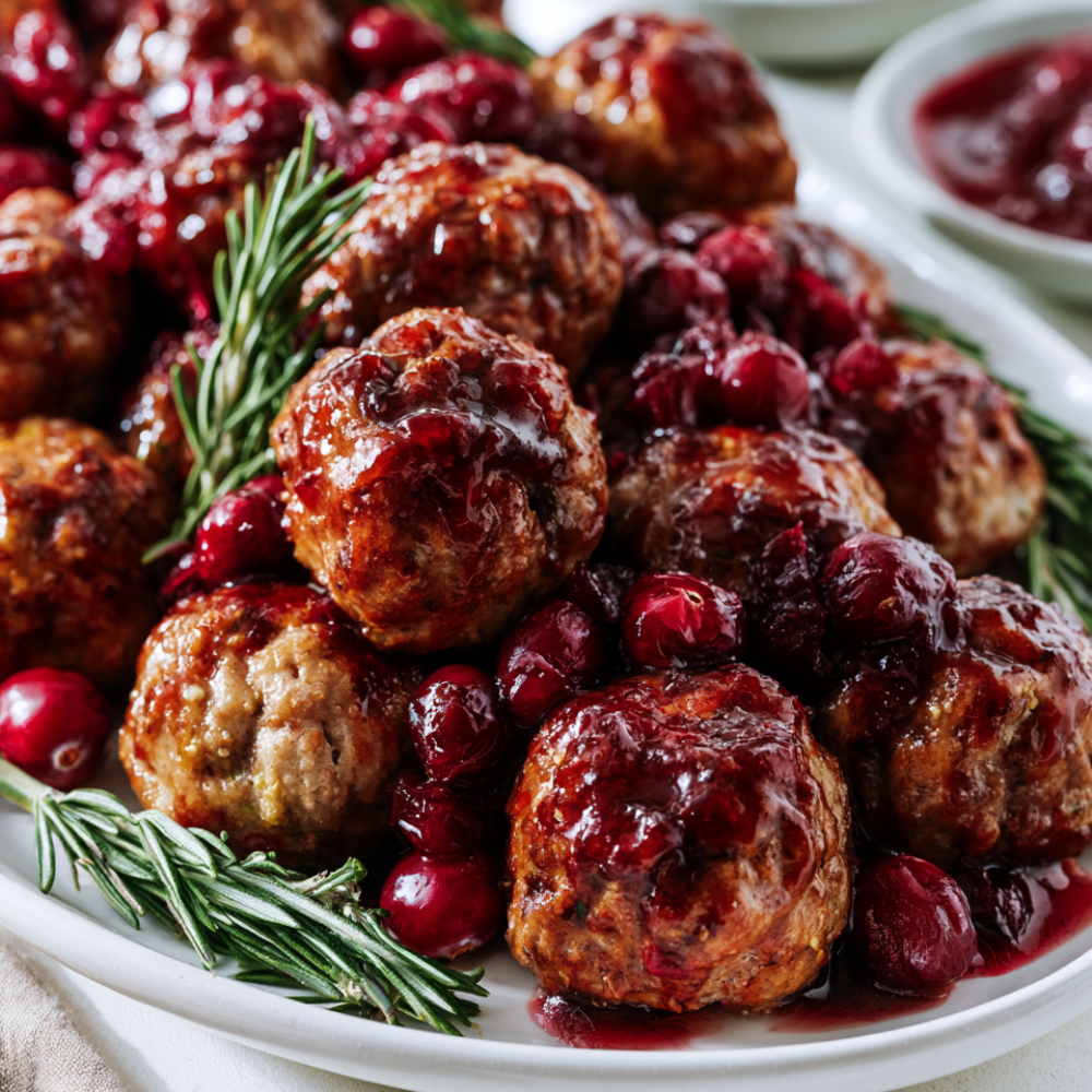 Crockpot Cranberry Meatballs-appetizers