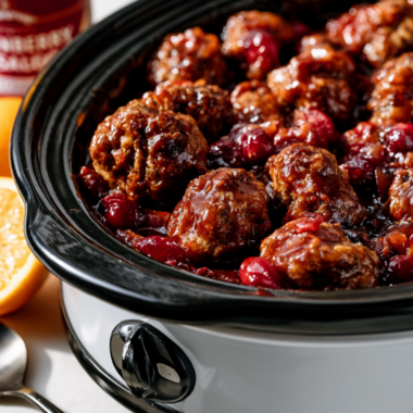 Crockpot Cranberry Meatballs-closeup