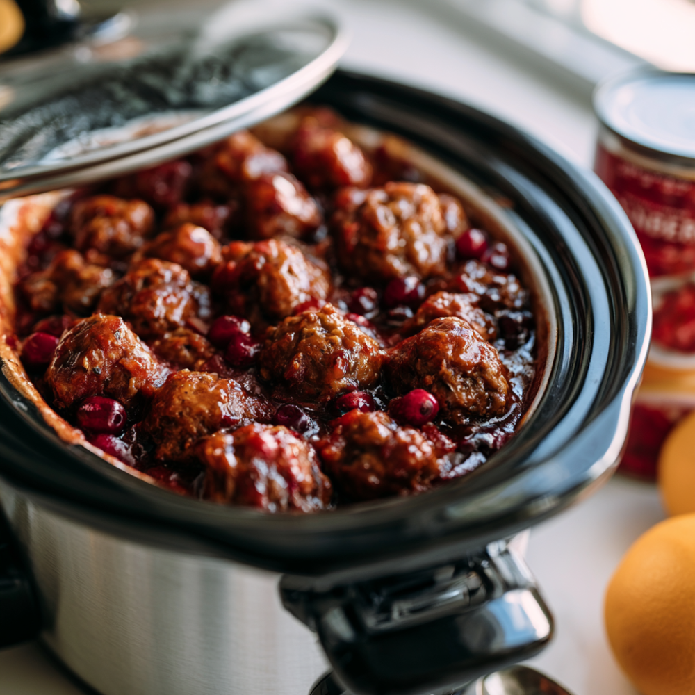 Crockpot Cranberry Meatballs