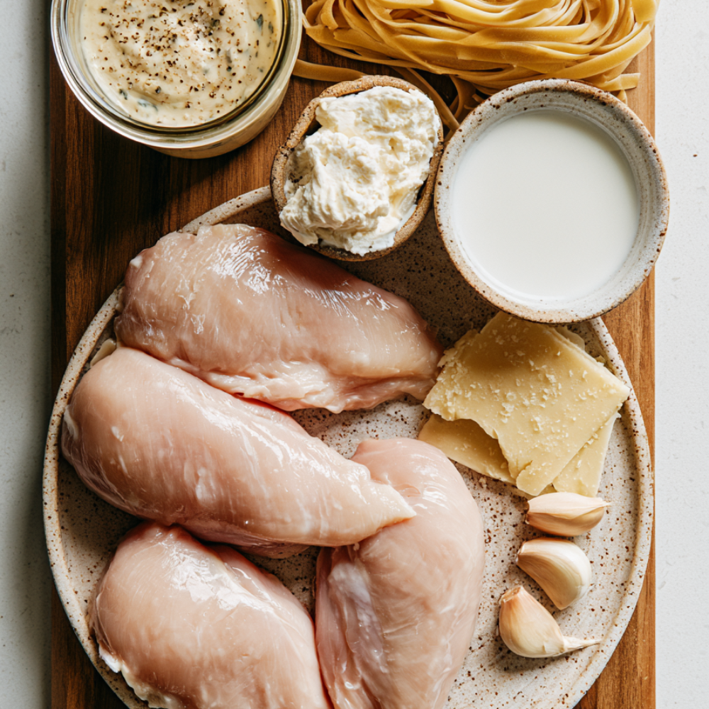 Crockpot Garlic Parmesan Chicken Pasta Ingredients