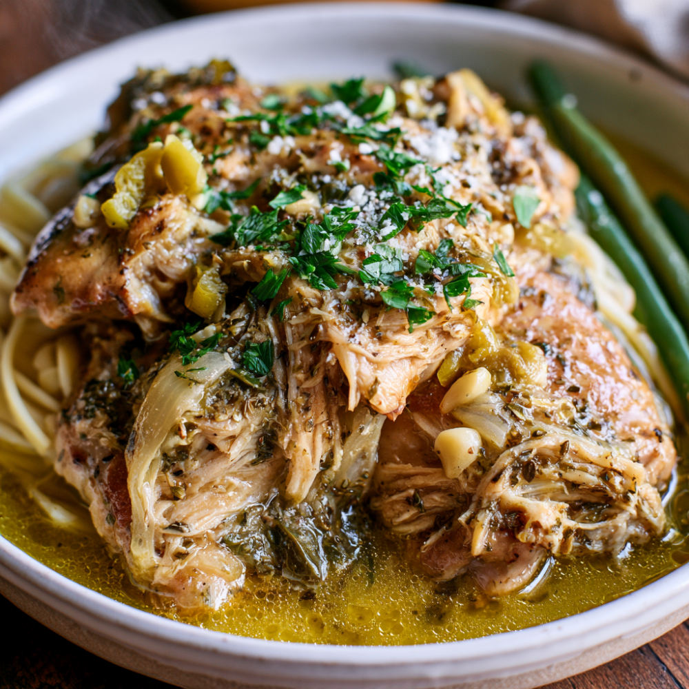 Crockpot Italian Chicken-served