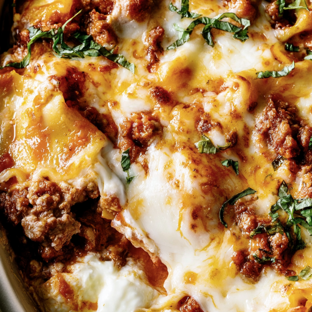 Crockpot Lasagna with Ricotta-Closeup
