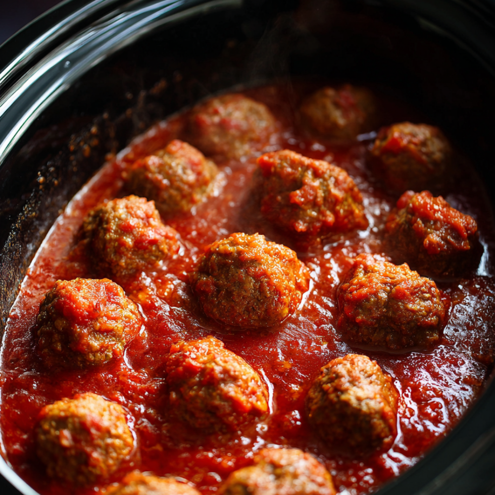 Crockpot Meatball Subs in Marinara sauce