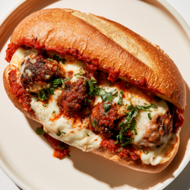 Crockpot Meatball Subs with toasted rolls
