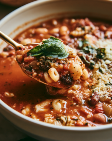 Crockpot Minestrone Soup close up