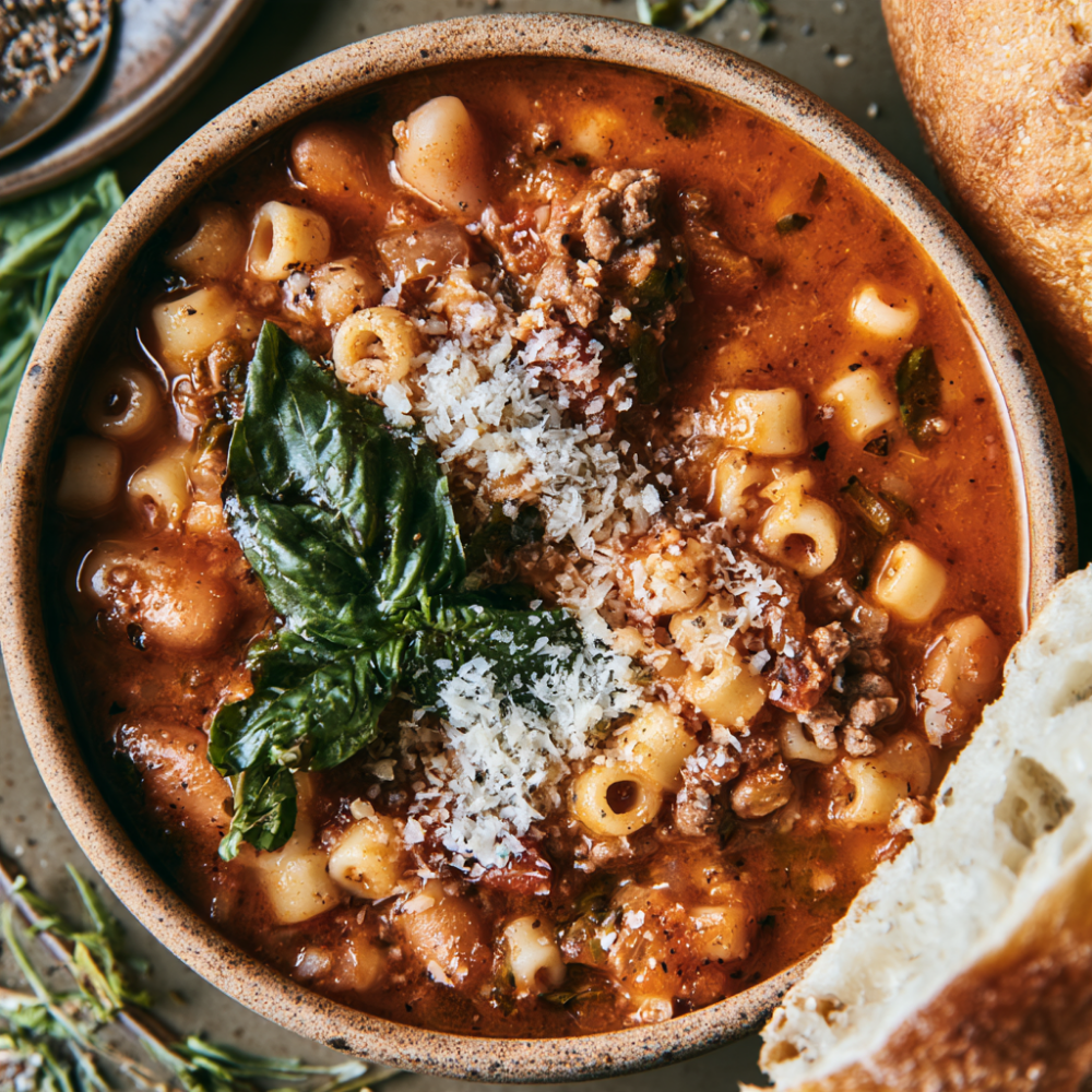 Crockpot Pasta Fagioli Soup-bowl