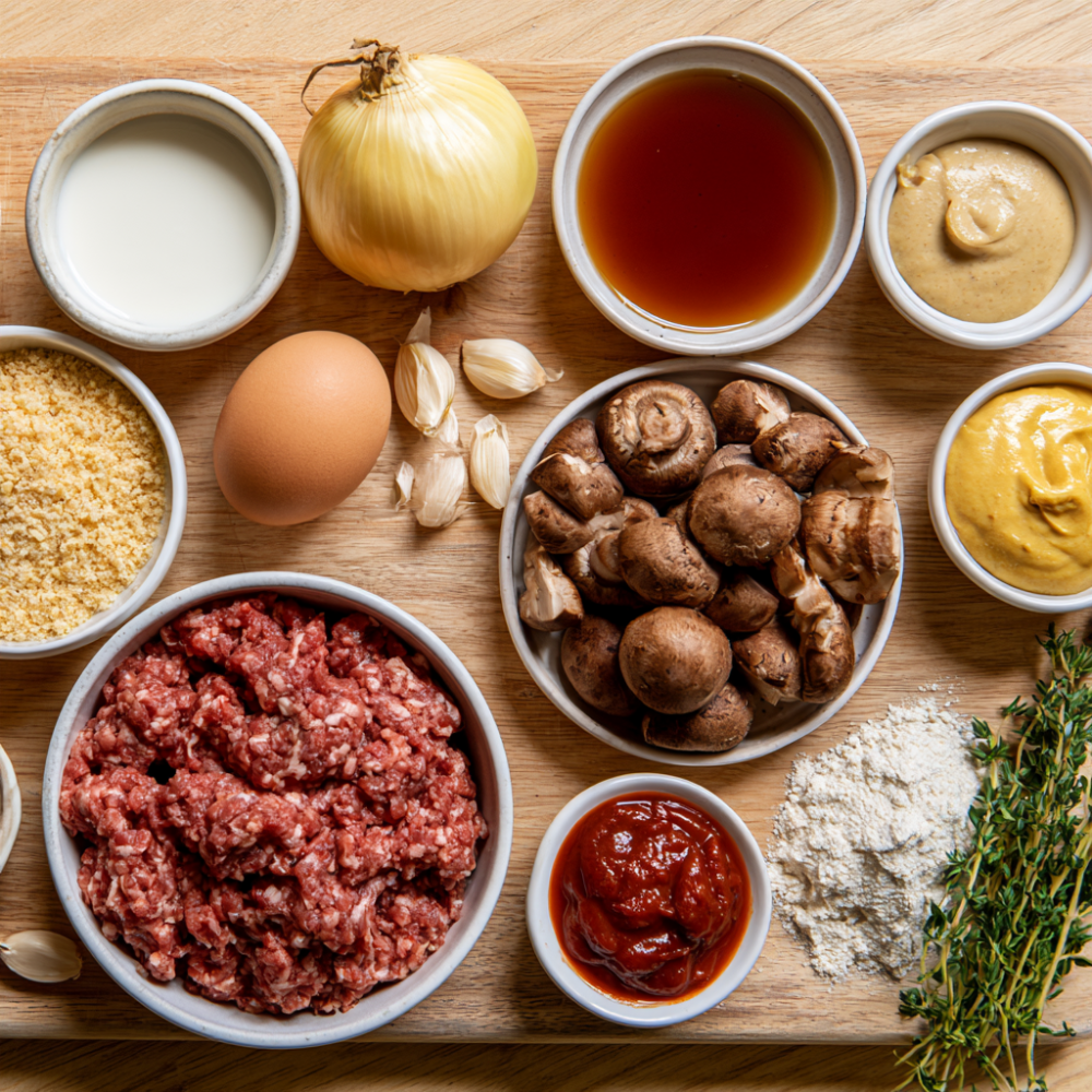 Crockpot Salisbury Meatballs-ingredients