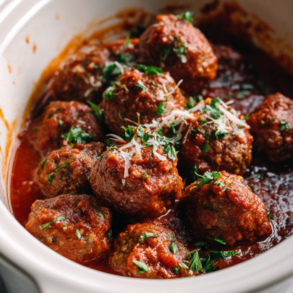 Crockpot Spaghetti And Meatballs-closeup