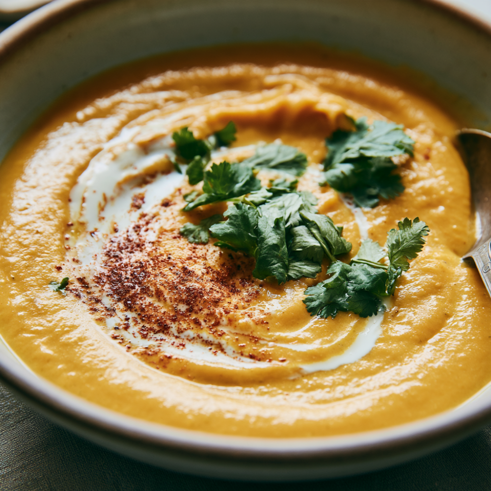 Crockpot Sweet Potato Soup served