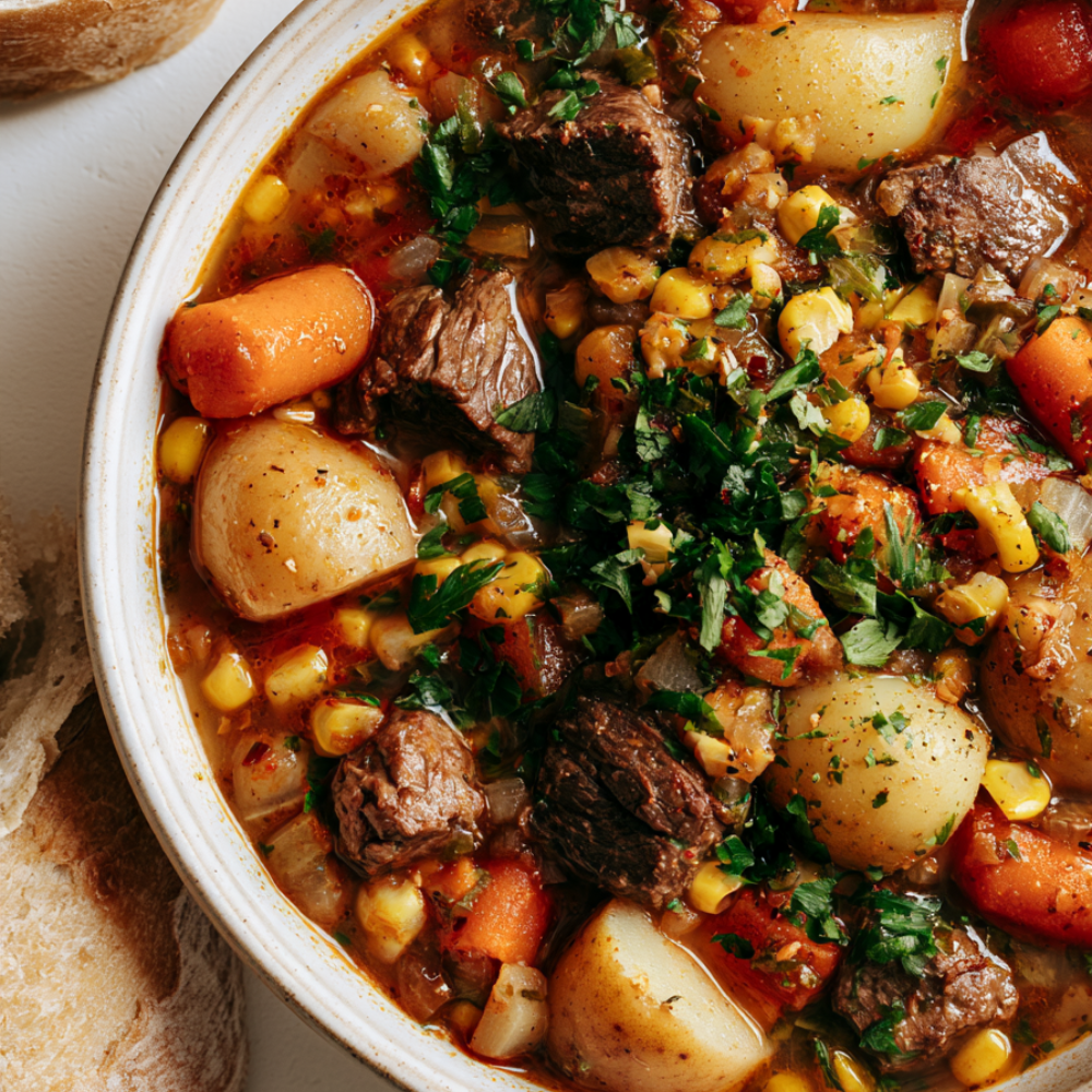 Crockpot Vegetable Soup-closeup