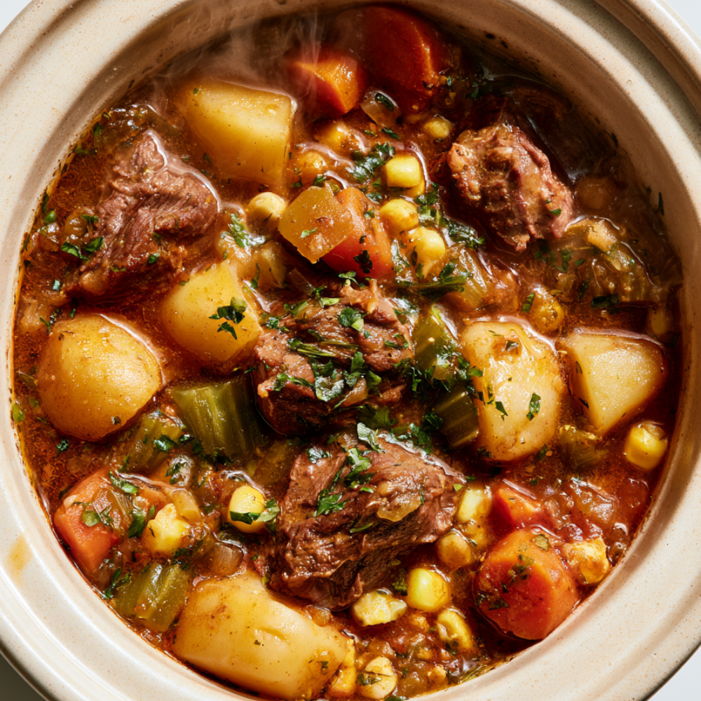 Crockpot Vegetable Soup-topview